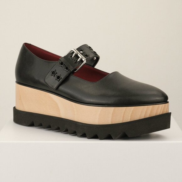Stella McCartney Shoes - Stella McCartney Elyse Star-Studded Platform Mary Janes, Midnight Black, EU 40